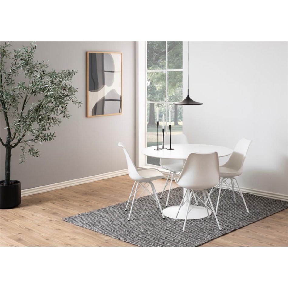 Dining table Abiza, white, D110cm, H74cm