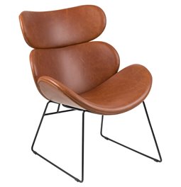 Lounge chair Acazar, brown, H90.5x69x78.5cm