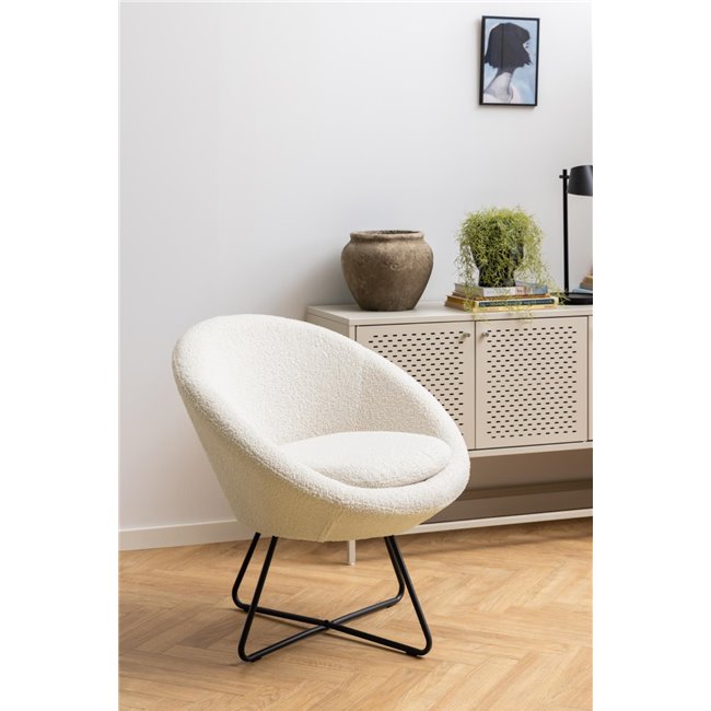 Lounge chair Acent, cream color, H81x82x71cm