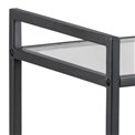 Servējamais galdiņš Aford, stikla virsma/melnas kājas 75cm, 60cm, 30cm