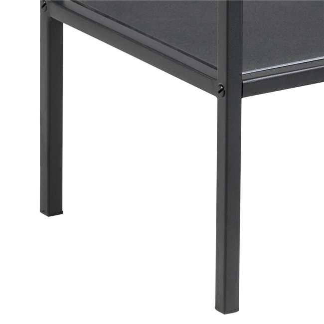 Servējamais galdiņš Aford, stikla virsma/melnas kājas 75cm, 60cm, 30cm