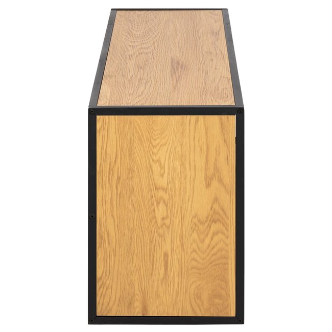 Shelf Aford, oak MDF/black frame, 45x95x30cm