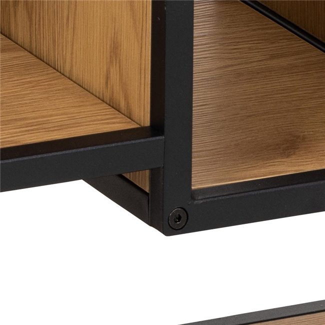 Shelf Aford, oak MDF/black frame, 45x95x30cm