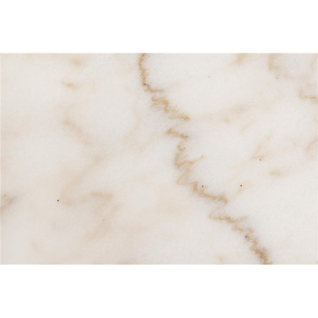 Side table Avila, white, artificial marble/black legs H45xD42cm