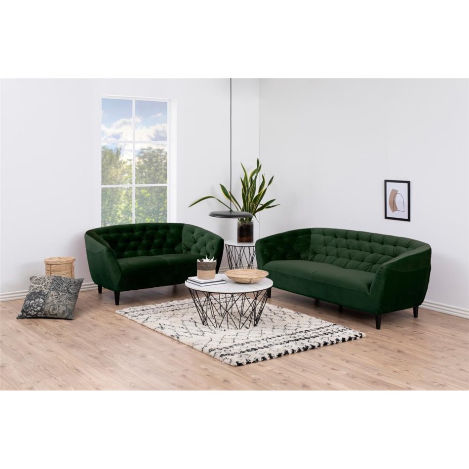 Sofa Aria, green, H78x191x84cm