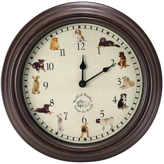 Wall clock Dog sounds, D29.8x4.5cm