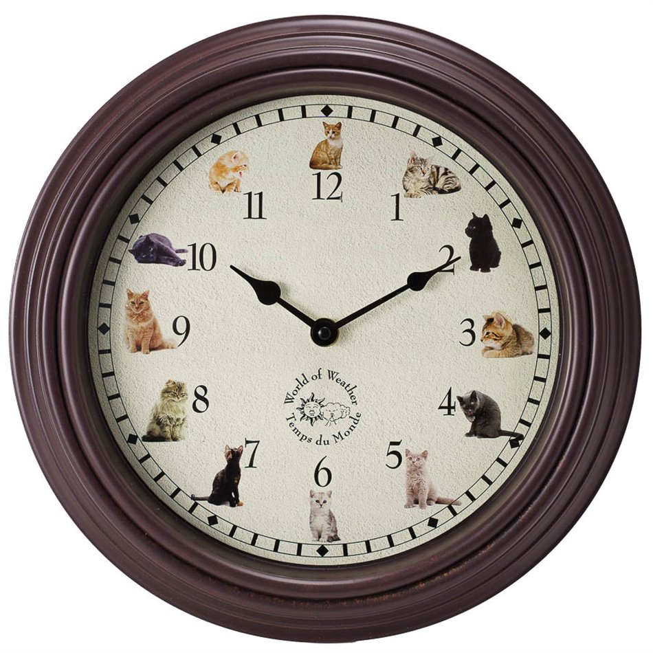 Wall clock Cat sounds, D29.8x4.5cm
