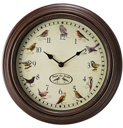 Sienas pulkstenis Birdsounds, ar putnu balsīm, D30x4.5cm