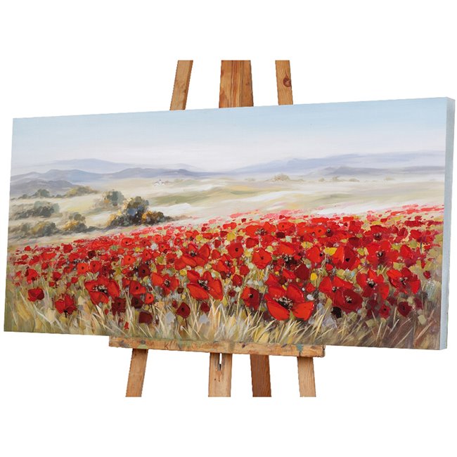 Canvas painting Poppy Field I IL, 70x140cm
