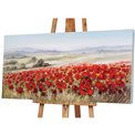 Canvas painting Poppy Field I IL, 70x140cm