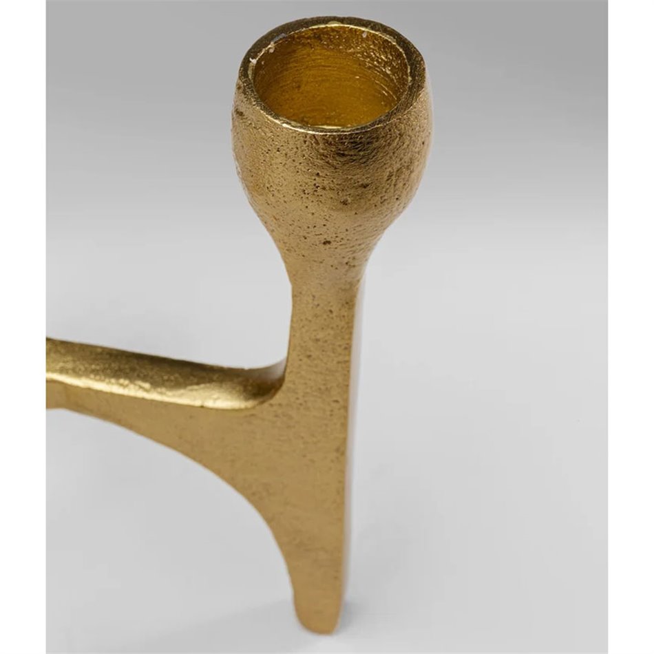Candle holder Stacky, golden, H15x13x12cm