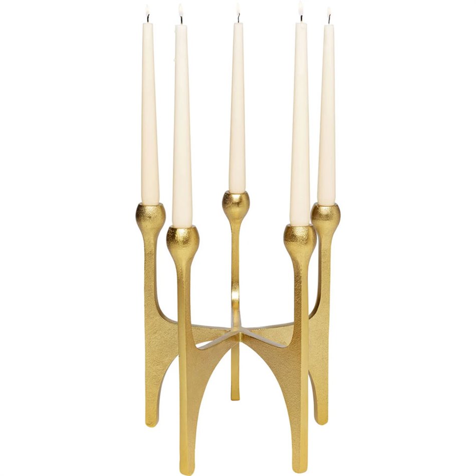 Candle holder Stacky, golden, H31x26x26cm