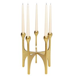 Candle holder Stacky, golden, H31x26x26cm