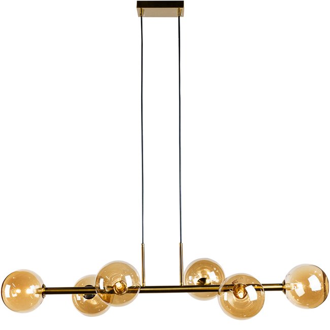 Ceiling lamp Rade II, amber, L110x35xH50cm, G9x6 