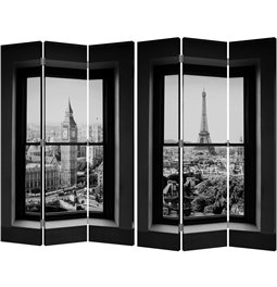 Room divider London/Paris, 180x120x2.5cm