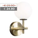 Sienas lampa Rossi, balta/ bronzas, G9 LED 1x3.5W, 10x16x20cm