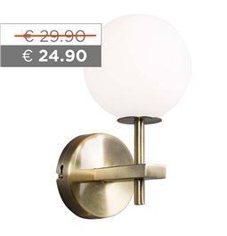Sienas lampa Rossi, balta/ bronzas, G9 LED 1x3.5W, 10x16x20cm