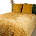 Bed cover Jakobine, gold, velvet, 160x220cm