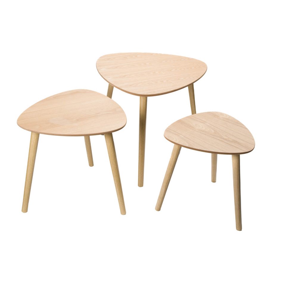 Coffe table set 3 Mileo,60x60x5148x48x4640x40x41cm