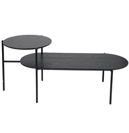 Kafijas galds Kemi x2, melns, 118x43x H48cm