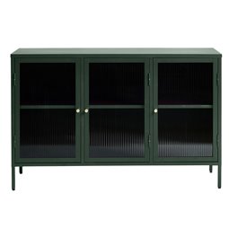 Metal sideboard Bronco, 3 section, green,H85.3x132.2x40.3cm