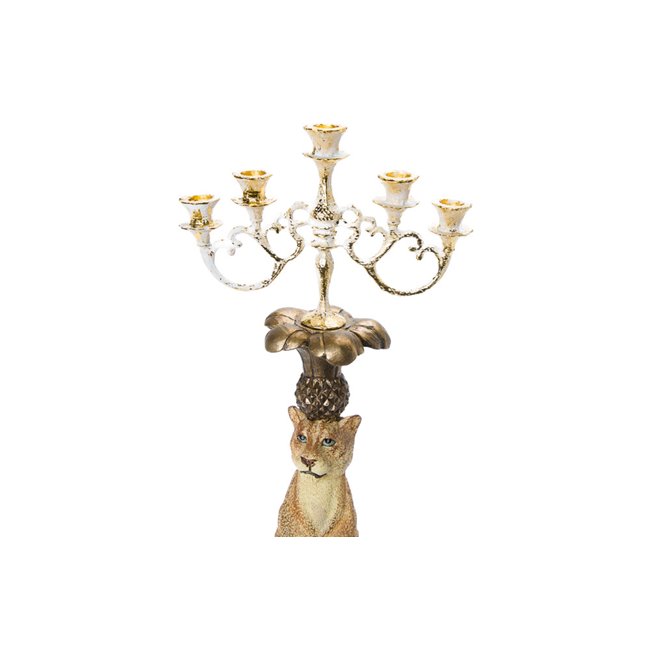Deco/candle holder Lion, 12.5x8.5x29.0cm