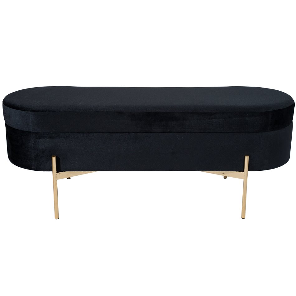 Bench Marlov, black, 120x43x47cm
