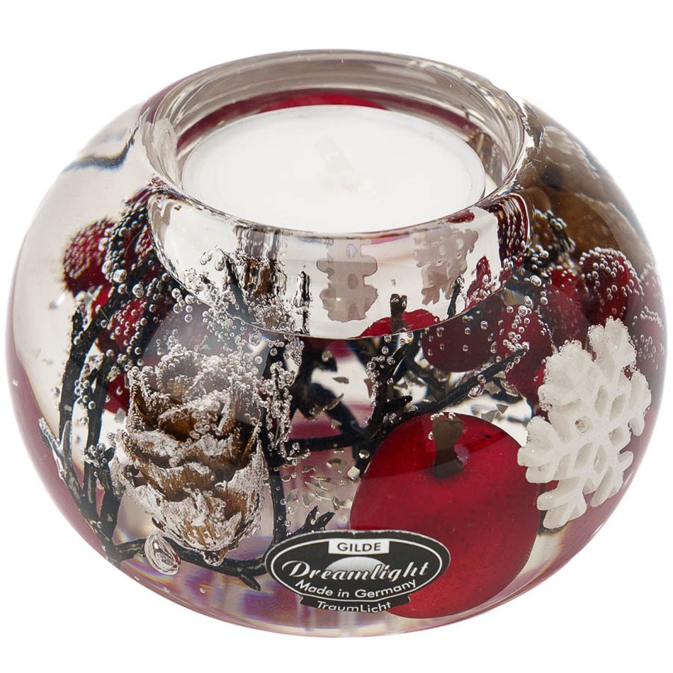 Candleholder Winter Be, glass, 6x8cm