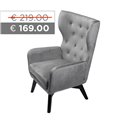 Кресло для отдыха Dunkel SK, коричневое, бархатное, H95x69x73.5см, высота сиденья 41см