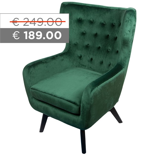 Atpūtas krēsls Dunkel, tumši zaļš, H103x76x80cm, sēdvirsmas augstums 50cm