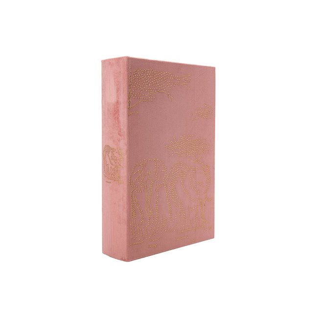 Grāmatu kaste Elephants L, samta, pink, 33x22x7cm