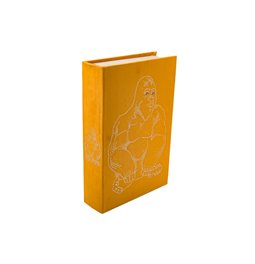 Grāmatu kaste Gorilla L, samta, zelta, 33x22x7cm