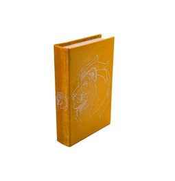 Grāmatu kaste Lion S, samta, zelta, 26x17x5cm