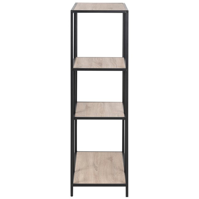 Bookcase Seaford V, black/oak, 114x77x35cm