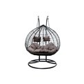 Double hanging chair Couple, dark grey,  H200x132x76.5cm