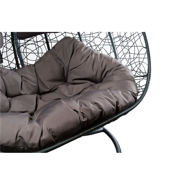 Divvietīgs šūpuļkrēsls Couple, tumši pelēks, H200x132x76.5cm