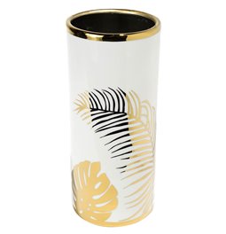 Vase Maarja, gold/white, 13.2x13.2x30.5cm
