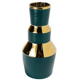 Vase  Madria, green/gold, 16.5x16.5x33.3cm