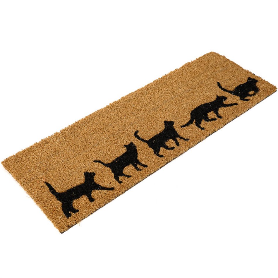 Durvju paklājs Coir Cats, 75x25.5cm
