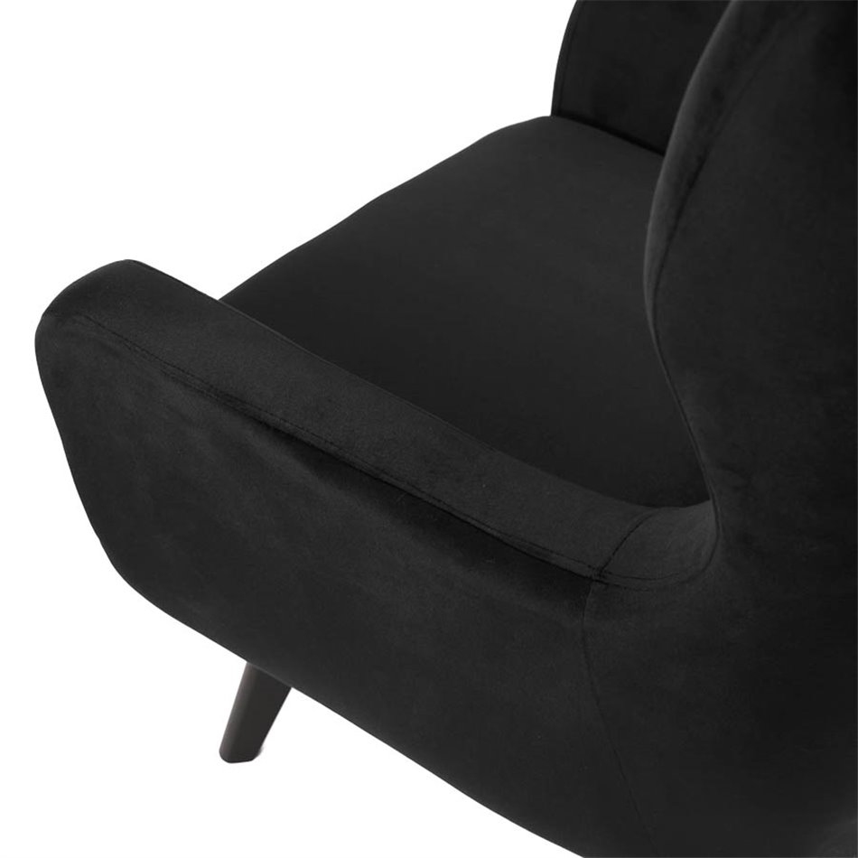 Armchair Dunkel, black, H103x76x80cm, seat height 50cm
