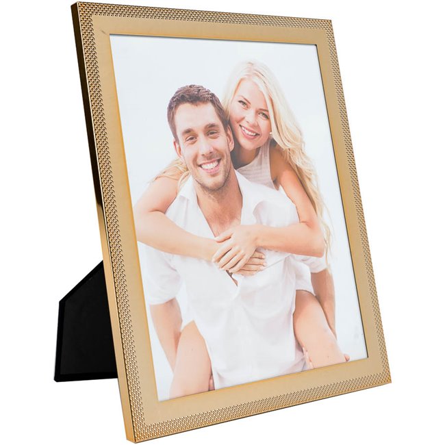 Photo frame Malounda, gold tone, steel, 20x25cm