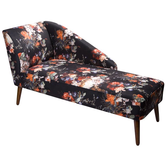 Sofa Norra with flower print, 144x59x75cm, seat height 43cm