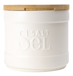 Salt box Natureo, white, H10xD11cm