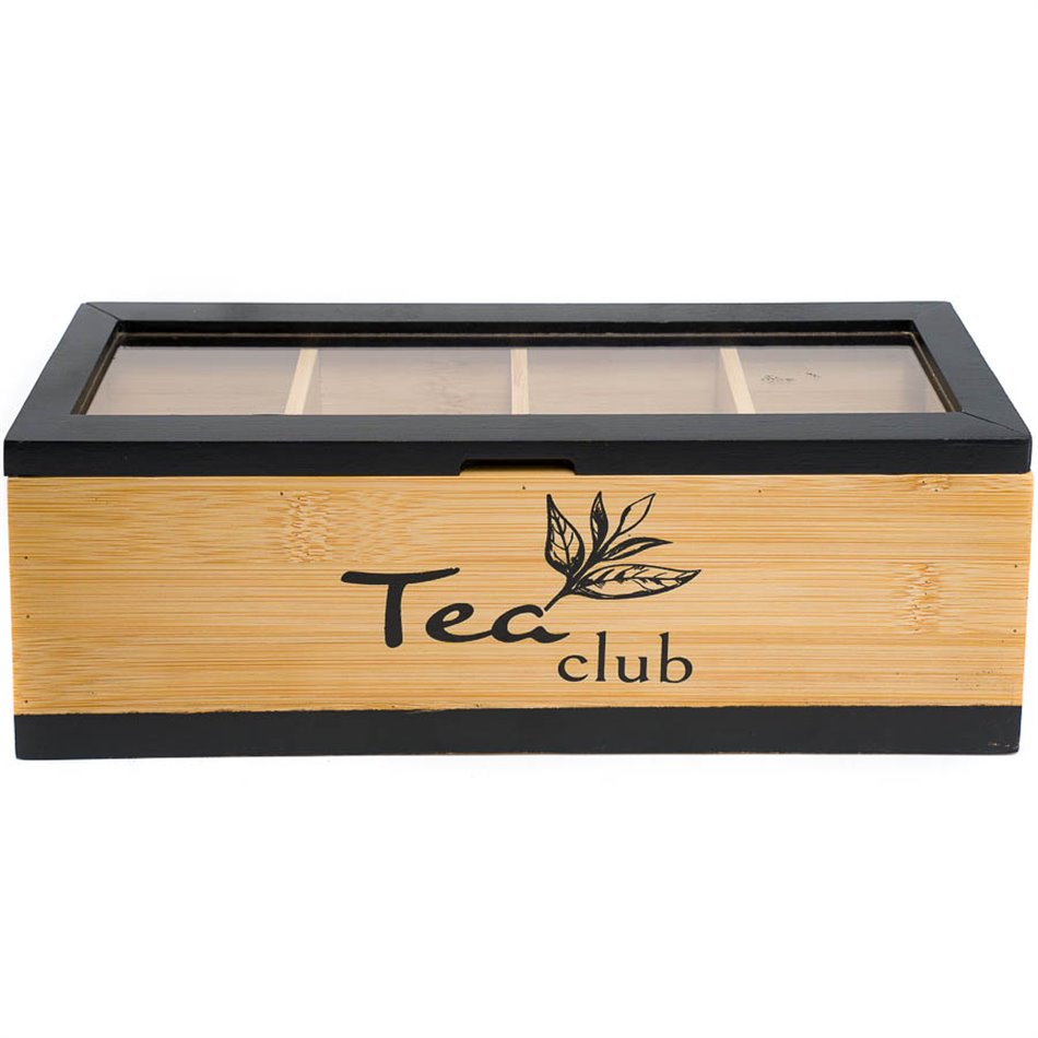 Bamboo tea box Tea club, 9x25.5x9cm