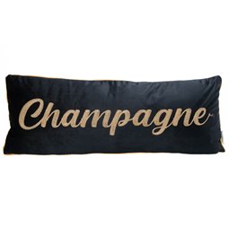 Cushion Champagne, velvet, black, 80x30cm