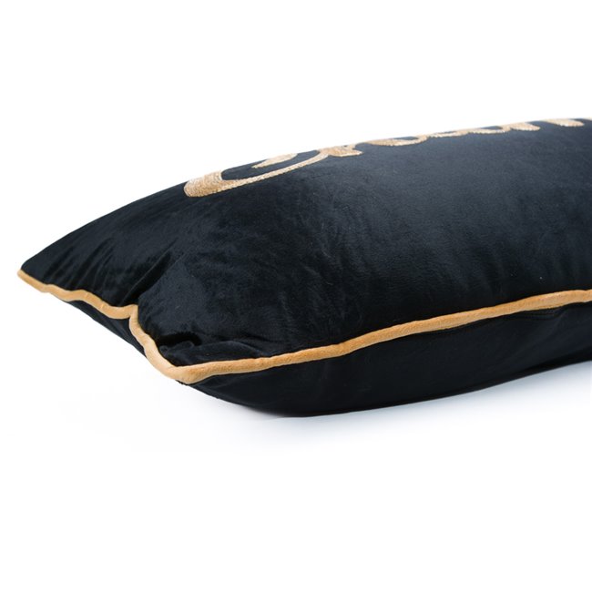 Cushion Champagne, velvet, black, 80x30cm