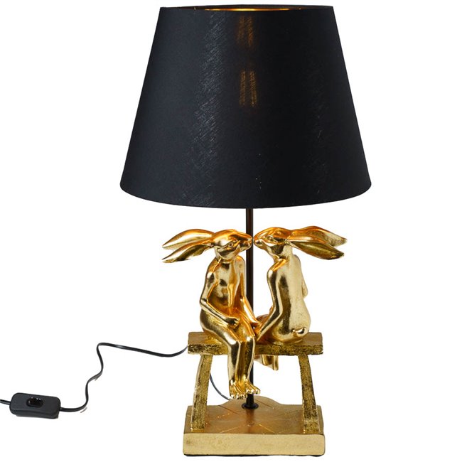 Decorative table lamp Rabbit, golden, H53 D30.5cm, E27 40W