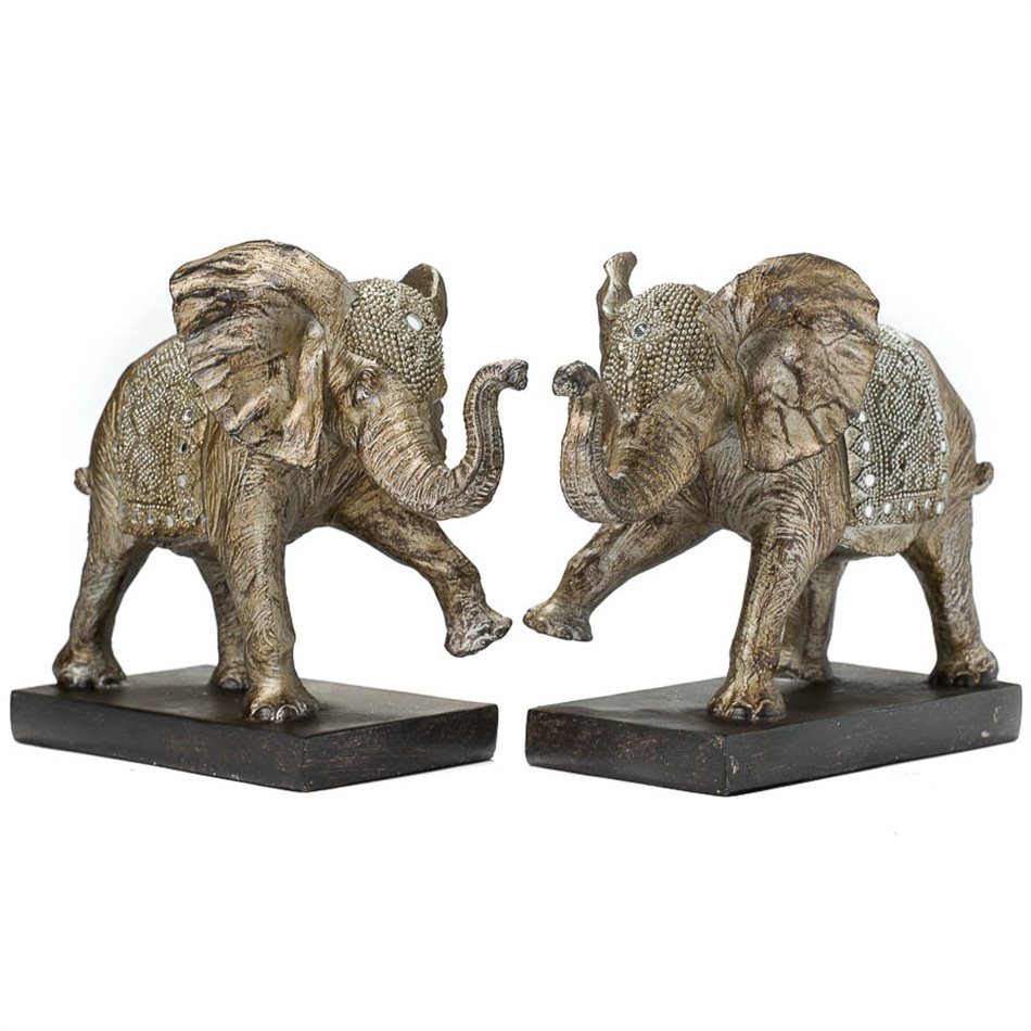 Bookend Elephant, set of 2, 18.5x25x12cm