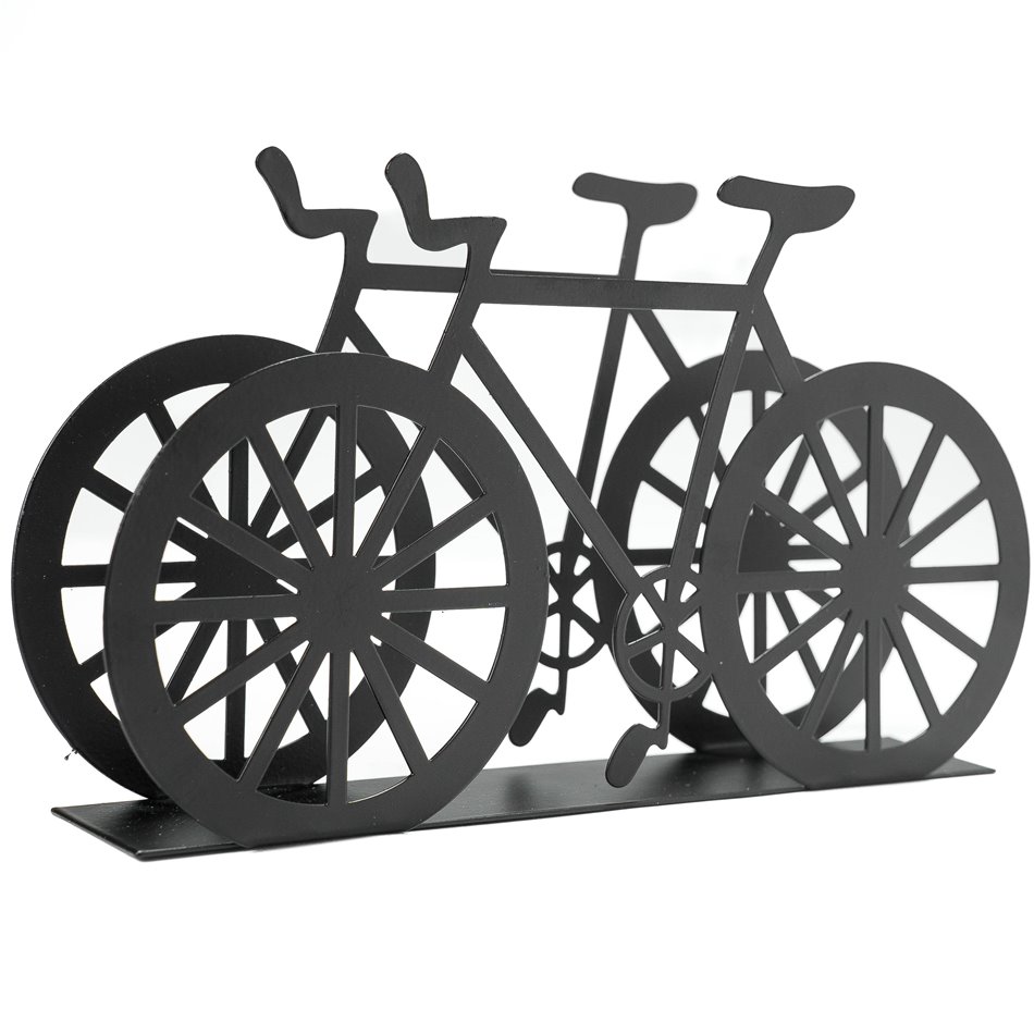 Black metal tissue holder Bicycle, 9.5x19x3cm