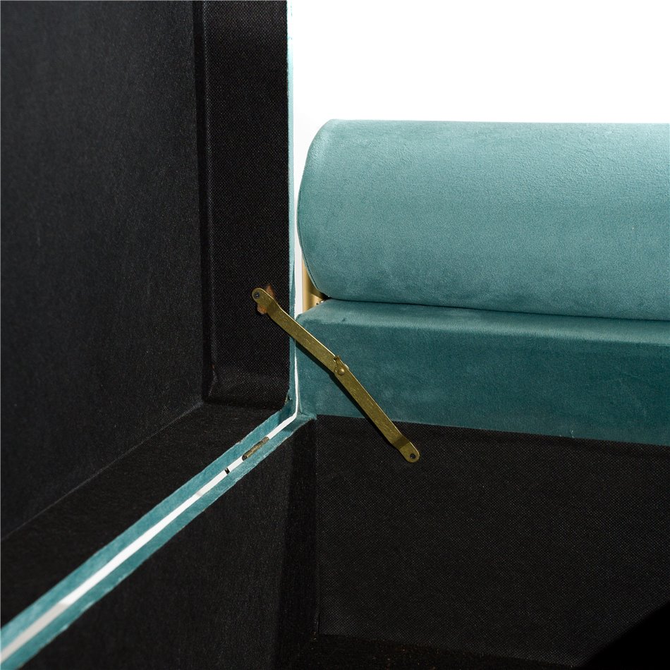 Bench with storage box Malma, green, 121x44x45cm